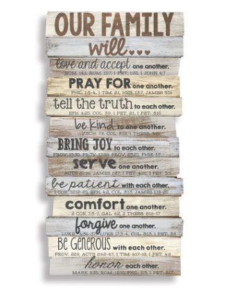 Our Family Will Wall Plaque, Large