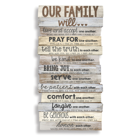 Our Family Will Wall Plaque, Large